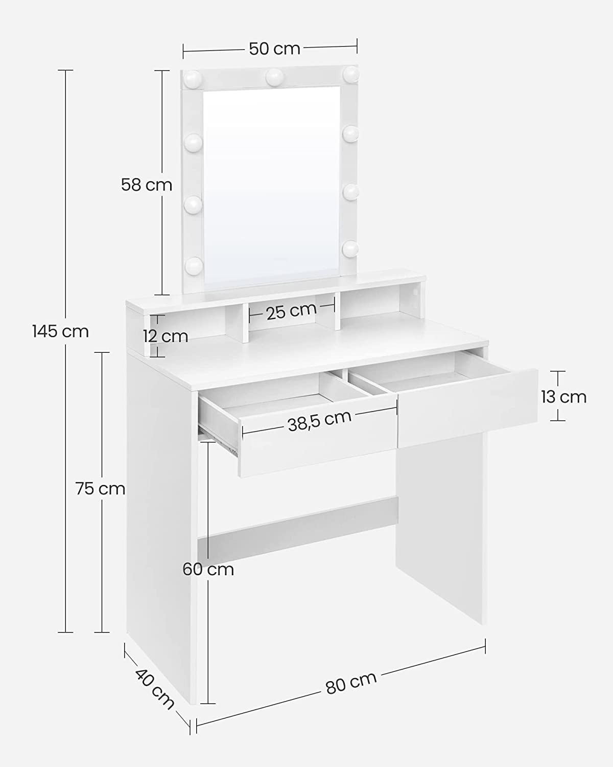 Toaletný stolík so zrkadlom RDT114W01