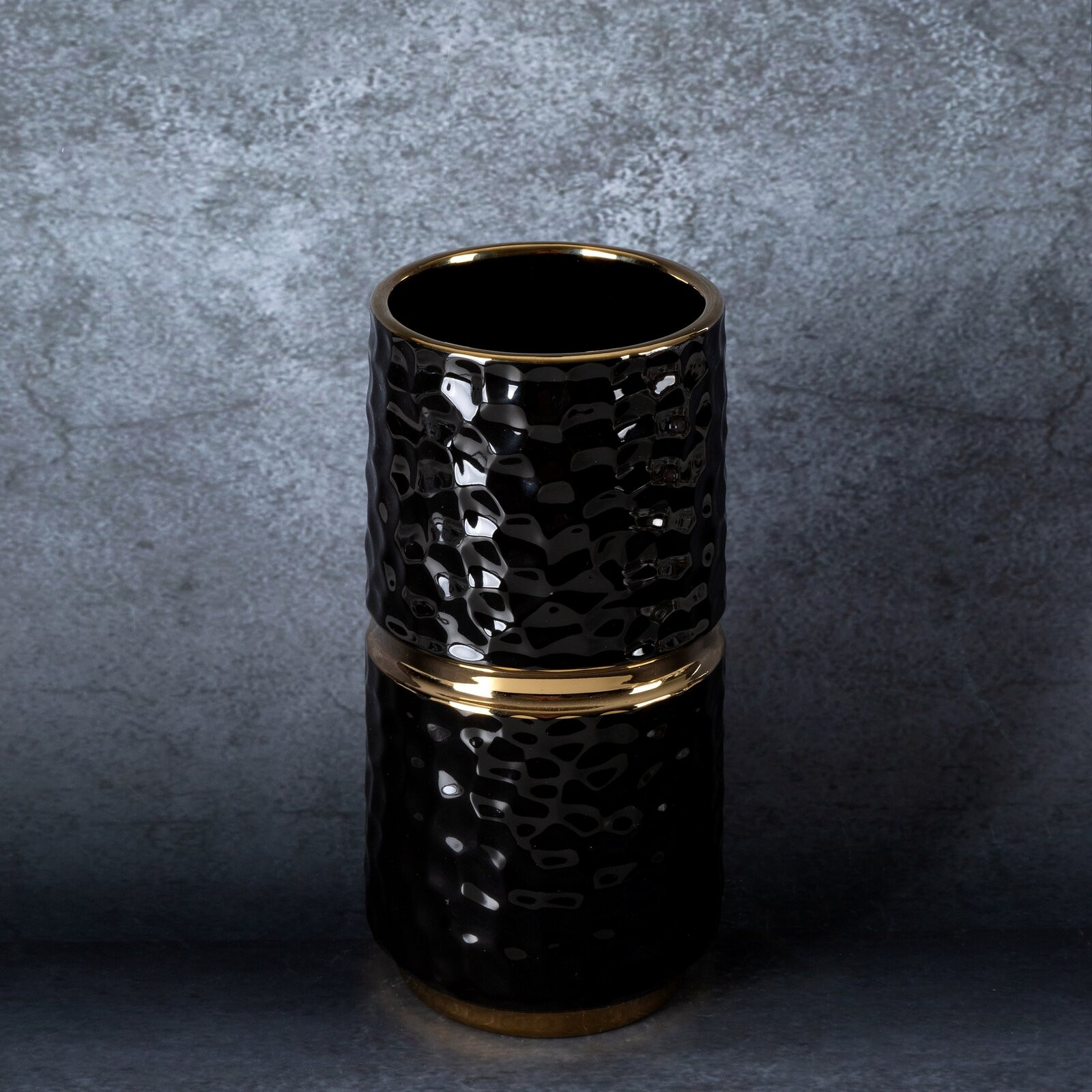 Váza ETNA 02 čierna / zlatá