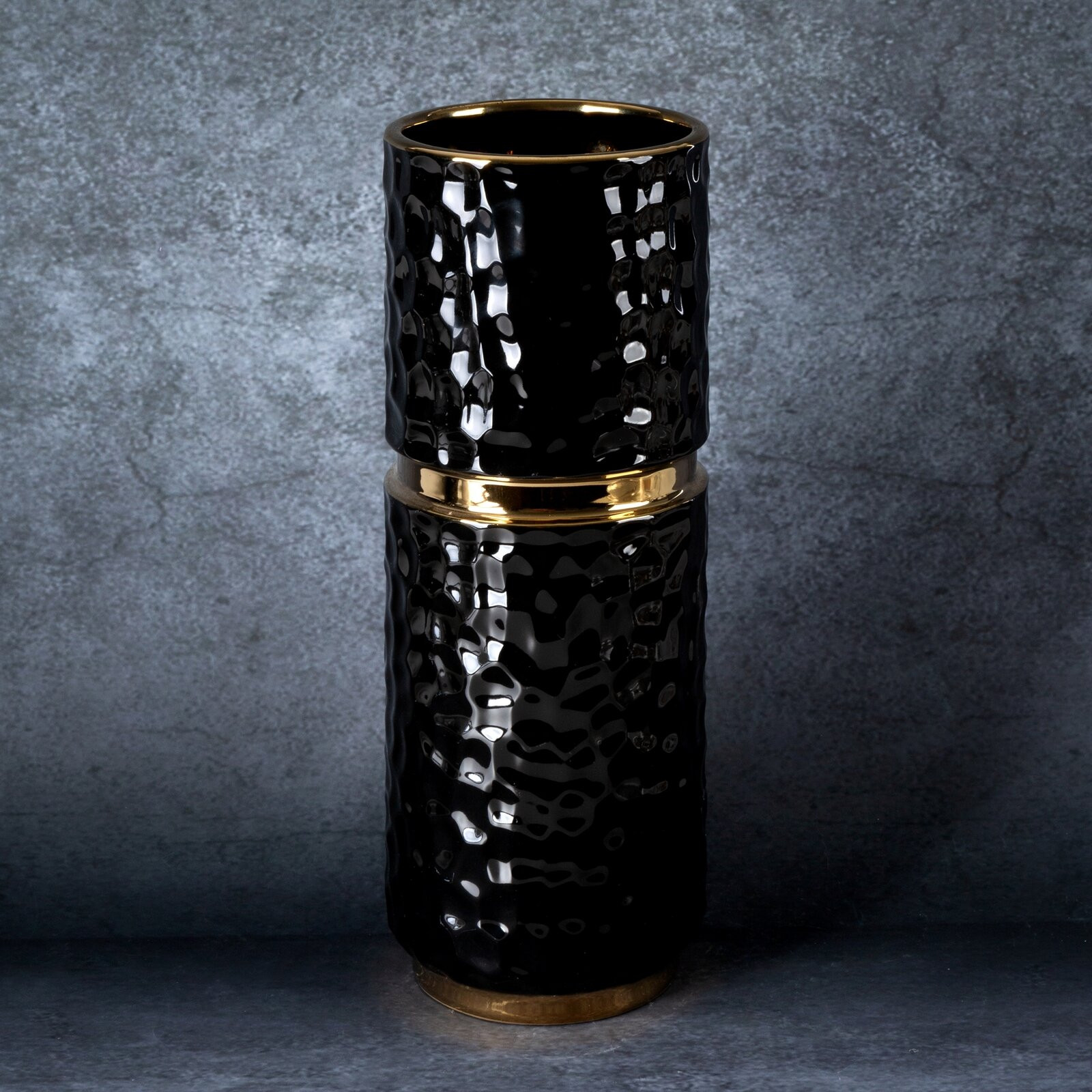 Váza ETNA 01 čierna / zlatá