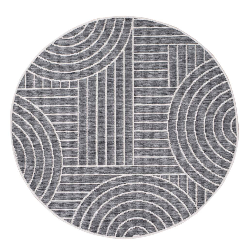 Obojstranný koberec DuoRug 5842 sivý kruh 