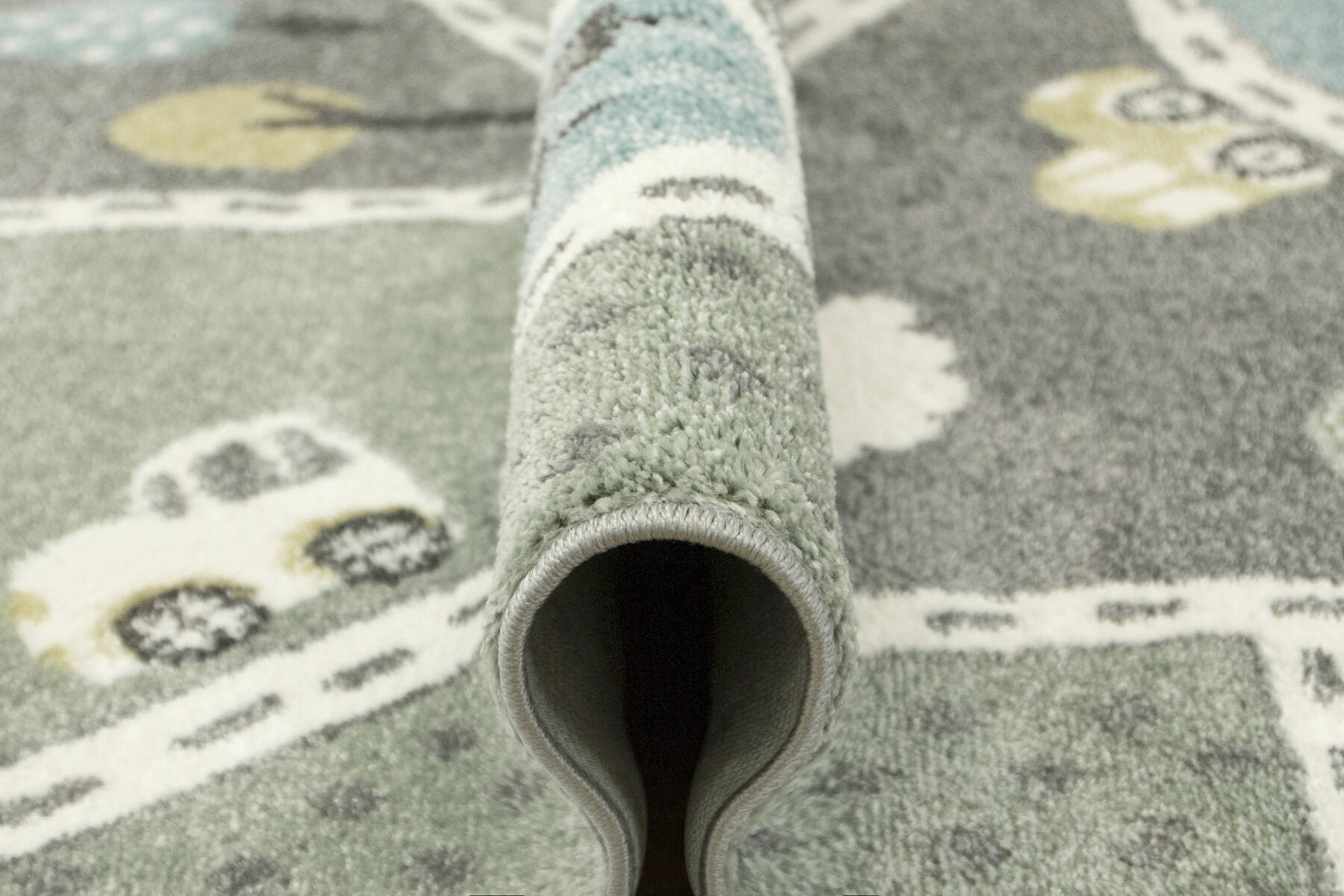 Metrážny koberec Lima C262A uličky, pastelový / tyrkysový