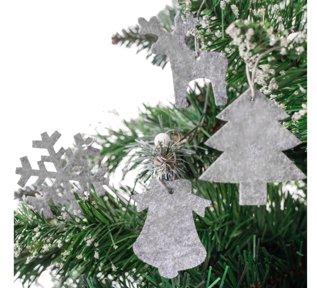 Závěsné Vánoční dekorace SHY-W8569 šedé (16 ks)
