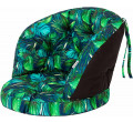 Polštář na ratanovou židli AMANDA oxford, modré listí