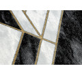 Behúň EMERALD exkluzívny 1015 glamour,marmur, geometrický čierny/zlatý