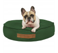 Okrúhle ležadlo pre psa tmavo zelené plyš