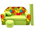 Detská pohovka zelená puzzle