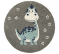 Dětský koberec EMILY KIDS 5860B Dinosaurus, tyrkysový / hnědý