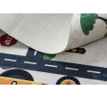 Dětský koberec protiskluzový BAMBINO 2223 Ulice, auta - krémový