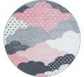 Dětský koberec Bambi mraky růžový kruh