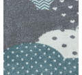 Dětský koberec Bambi mraky tyrkysový / krémový