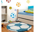 Dětský koberec Fun míč, krémový / tyrkysový kruh