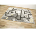 Detský koberec Lima F498A uličky / plyšové medvede, svetlosivý / krémový 