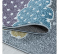 Dětský koberec Lucky barevné obláčky kruh - šedý