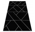 Koberec EMERALD exkluzivní 7543 glamour, styl geometrický černý / stříbrný