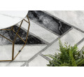 Koberec EMERALD exkluzivní 81953 glamour, styl marmur, geometrický černý / stříbrný