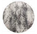 Koberec MATEO 8035/944 palmové listy - štrukturálny sivý / béžový kruh