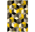 Koberec Sumatra E219 Romby Cubes žlutý / šedý / krémový