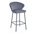 Barová židle GATTA sametová tmavě šedá (černé nohy)