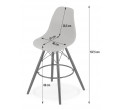 Barová stolička LAMAL sivá (hnedé nohy)