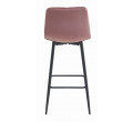 Barová židle NADO sametová růžová (černé nohy)