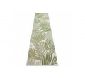 Koberec / behúň šnúrkový SIZAL SION Lístie Palmy, tropický 2837 ploské tkanie biely / zelený