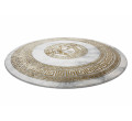Koberec EMERALD exkluzívny 1011 kruh glamour, medúza grécky ramka krémový / zlatý