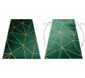 Koberec EMERALD exkluzivní 1013 glamour, styl geometrický lahvově zelený/zlatý