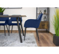 Jídelní židle AMALFI samet modrá (černé nohy)