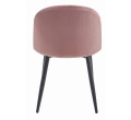 Jídelní židle BELLO sametová tmavě růžová (černé nohy)