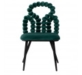 Jedálenská stolička BUBBLE BEAM zamatová zelená 873756