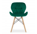 Jídelní židle LAGO zelená (hnědé nohy)