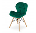 Jedálenská stolička LAGO zelená (hnedé nohy)