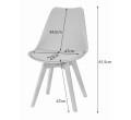 Set čtyř jídelních židlí MARK - bílé (hnědé nohy) 4ks
