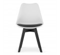 Jídelní židle MARK - bílo/černá (černé nohy)
