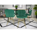 Set troch jedálenských stoličiek NEST zamat zelená (nohy zlaté) (3ks)
