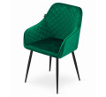 Jedálenská stolička NUGAT zamat zelená (čierne nohy)