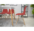 Set tří jídelních židlí OSAKA cynober (hnědé nohy) 3ks