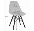 Jídelní židle OSAKA šedá (hnědé nohy) (1ks)