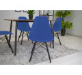 Set tří jídelních židlí OSAKA modré (černé nohy) (3ks)