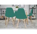 Set tří jídelních židlí OSAKA zelené (hnědé nohy) 3ks