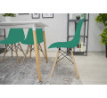 Set troch jedálenských stoličiek OSAKA zelené (hnedé nohy) 3ks