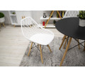 Set dvou jídelních židlí SAKAI bílé (hnědé nohy) 2ks
