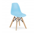 Set dvou jídelních židlí ZUBI modré (hnědé nohy) 2ks