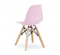 Jídelní židle ZUBI - růžová (hnědé nohy)