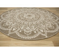Šňůrkový oboustranný koberec Brussels 205333/10610 Rozeta, béžový / krémový kruh