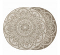 Šňůrkový oboustranný koberec Brussels 205333/10610 Rozeta, béžový / krémový kruh