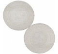 Šňůrkový oboustranný koberec Brussels 205580/10010 šedý / krémový kruh