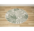 Šňůrkový oboustranný koberec Brussels 205771/10520 palmové listy, zelený / krémový kruh