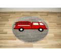 Koberec Lima G752A hasičské auto, červený / šedý kruh