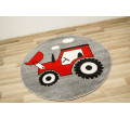 Koberec Lima G753A traktor, červený / sivý kruh
